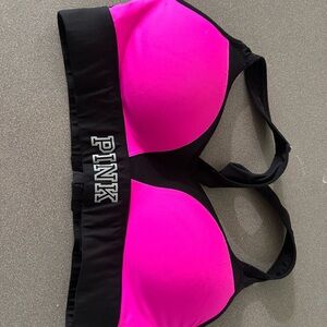 PINK Victoria's Secret Sports Bra - Hot Pink and Black